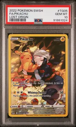 PSA 10 Pikachu Full Art TG05 2022 Pokemon Lost Origin Trainer Gallery GEM MINT - Image 1