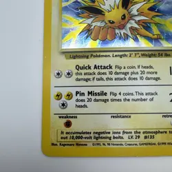 Pokemon TCG Jolteon Jungle Set Holo Rare 4/64 VTG WOTC 1999 HP/DMG - Image 5