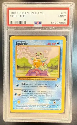 1999 Pokemon Base Set Squirtle #63/102 PSA 9 - Image 1