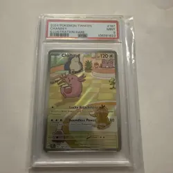 2024 POKEMON TWM EN-TWILIGHT MASQUERADE ILLUSTRATION RARE #187 CHANSEY PSA 9 - Image 1