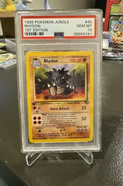1st Edition Rhydon 45/64 Pokemon Jungle PSA 10 - Image 3