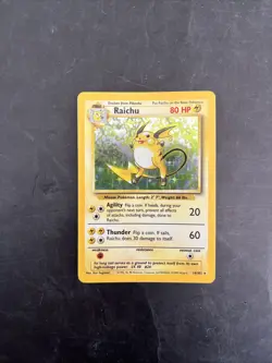 1999 Pokemon Base Set Raichu 14/102 Holo Rare - OG Vintage - LP/MP - Image 2