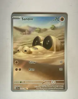 Sandile Secret Rare 216/198 Scarlet & Violet Base Set Pokemon TCG Illustration - Image 1