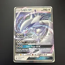 Pokemon 2018 SM Lost Thunder Lugia GX 159/214 Rare Holo Near Mint - Image 1