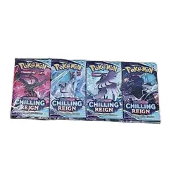 Pokemon Booster Packs Chilling Reign Full Art Set of 4 New Sealed - Image 1