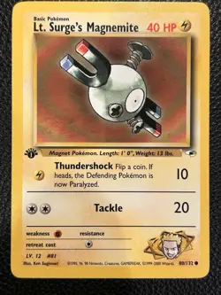 Pokemon 1st Edition Gym Heroes Lt. Surge's Magnemite 80/132 - Image 1