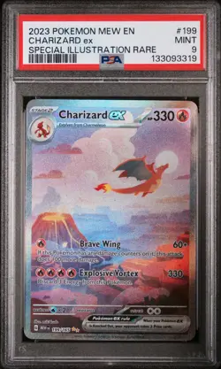 2023 POKEMON MEW EN-151 SPECIAL ILLUSTRATION RARE #199 CHARIZARD EX PSA 9 - Image 1