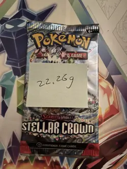 Heavy! 22.26 Gram Pokemon Stellar Crown Booster Pack Sealed - Image 2