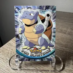 1999 Topps Pokemon TV Animation Series 1 Blastoise #9 Black Logo Non Holo - Image 1