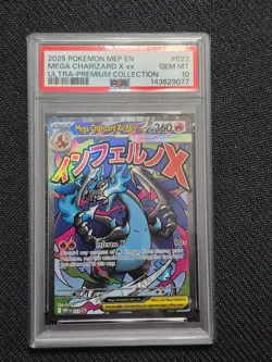 2025 Pokemon Mega Charizard x 023 UPC PSA 10 Gem Mint Black Star Promo Card - Image 1
