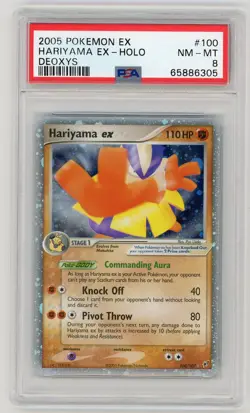 Pokemon Card Hariyama EX 100/107 Holo EX Deoxys PSA 8 NM-MT - Image 1