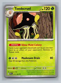 Toedscruel Normal Uncommon SV04: Paradox Rift PAR Grass 017/182 Pokemon Card TCG - Image 1
