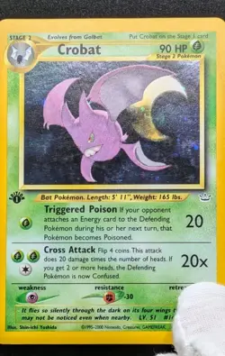 Pokemon Card 1st Edition Crobat *DOUBLE HOLO* 1 OWNER! Free Shipping!! - Image 1