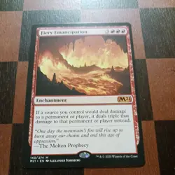 Mtg Fiery Emancipation NM Core Set 2021 143/274 Mythic Rare Enchantment Card - Image 2