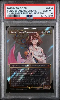 PSA 10 Magic the Gathering MTG Yuna, Grand Summoner Surge Foil 216 Final Fantasy - Image 1