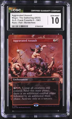 MTG SLD Aggravated Assault #1983 CGC GEM MINT 10 Foil Borderless Frank Frazetta - Image 1
