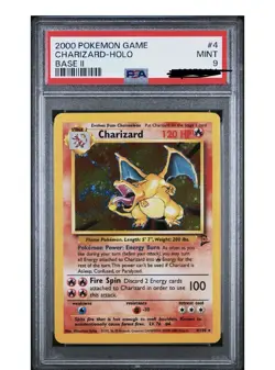 Pokemon Charizard Holo Base Set 2 PSA 9 4/130 English TCG Rare 2000 - Image 1