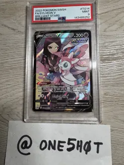 2022 POKEMON SWORD & SHIELD BRILLIANT STARS #TG14 FULL ART/SYLVEON V PSA 9 - Image 1