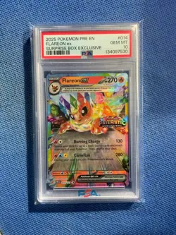 2025 Pokemon Pre En Flareon Ex Surprise Box Exclusive Gem Mint PSA 10 - Image 1