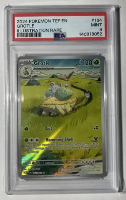 2024 POKEMON TEF EN-TEMPORAL FORCES 164 GROTLE ILLUSTRATION RARE - PSA 9 - Image 1