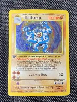 Machamp 8/102 HOLO Rare 1st Edition Base Set 1999 WOTC Pokemon TCG - Image 1