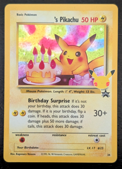 POKEMON ~ BIRTHDAY PIKACHU #24 ~ CELEBRATIONS 25th ANNIVERSARY EDITION NM - Image 1