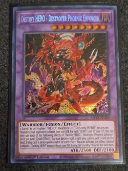 Yugioh Destiny HERO - Destroyer Phoenix Enforcer MP22-EN209 Prismatic Secret NM - Image 1
