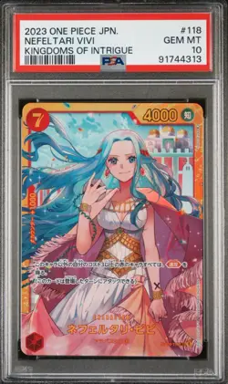 Namco Nefeltari Vivi Kingdoms of Intrigue OP04-118 PSA 10 Foil Secret Rare JP 2… - Image 1