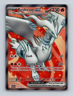Reshiram ex 158 2025 Pokemon S&V White Flare Full Art Ultra Rare Card NM+ (a) - Image 1