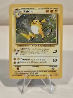 Pokemon Base Set Card 14/102 Raichu Holo Rare Unlimited Edition - Image 1