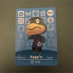 Nintendo Animal Crossing Amiibo Card Kapp'n #005 Card Stock Standard Size - Image 1