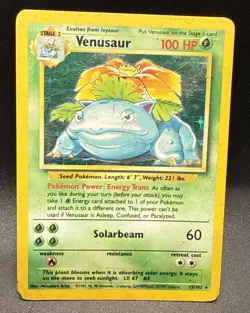 ✅🔥Pokemon TCG Venusaur Base Set Holo Unlimited RARE Card 15/102 LP Condition🔥✅ - Image 1