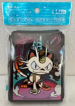 Pokemon Card Sleeves Meowth Premium Gloss 64pcs Deck Shield Pokemon Center Japan - Image 1
