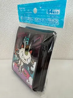 Pokemon Card Sleeves Meowth Premium Gloss 64pcs Deck Shield Pokemon Center Japan - Image 3