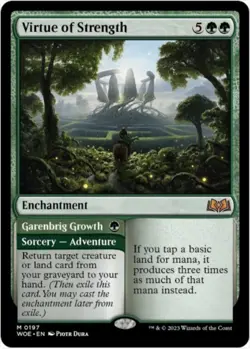 Virtue of Strength (Regular, #197, NM) Wilds of Eldraine (WOE), MTG - Image 1