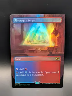 MTG - Riverpyre Verge - FOIL BORDERLESS - Land (R/U) - DFT #372 - Rare - Image 1