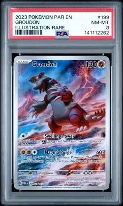 Groudon 199/182 Illustration Rare Par En-paradox Rift Pokemon PSA 8 *262 - Image 1