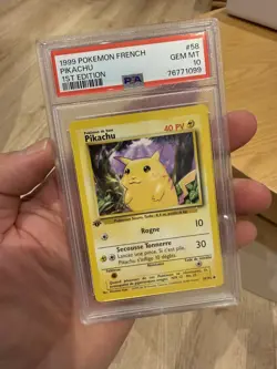 Pokemon francais PIKACHU Set de base 1st Edition 1999/ #58/ PSA10 - Image 1