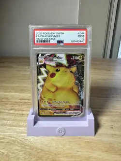 2020 POKEMON SWORD & SHIELD VIVID VOLTAGE #044 FULL ART/PIKACHU VMAX PSA 9 - Image 1
