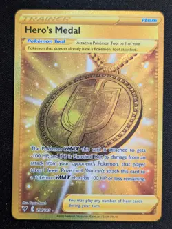 Hero's Medal (Secret) 201/185 SWSH04: Vivid Voltage Pokemon TCG NM - Image 1
