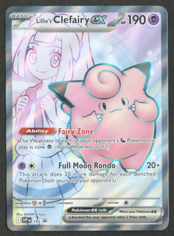 Pokemon TCG: Lillie's Clefairy ex 195 Journey Together Black Star Promo Full Art - Image 1