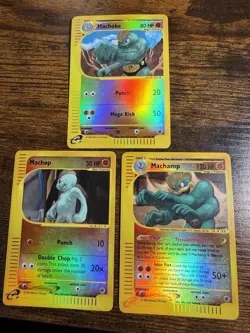 Pokemon Machamp 16/165 Machop 117/165 Machoke 85/165 Expedition Reverse Holo - Image 1