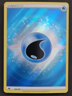💧 Water Energy 154/159 Full Art Textured Holo Crown Zenith Pokemon TCG - Image 1