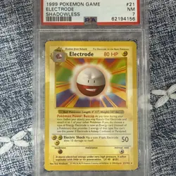 1999 Pokemon Game #21 Electrode Shadowless PSA 7 - Image 1