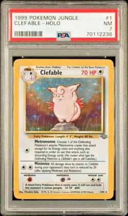 1999 POKEMON JUNGLE #1 CLEFABLE-HOLO PSA 7 1/64 - Image 1