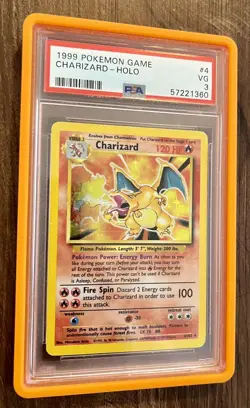1999 POKEMON BASE SET UNLIMITED #4 CHARIZARD-HOLO PSA 3 (with slab holder) - Image 5