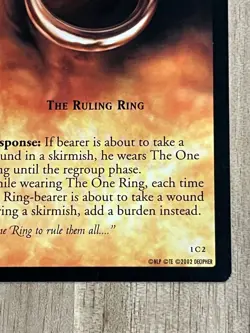 Lord Of The Rings LOTR TCG Card The One Ring The Ruling Ring 1C2 LP - Image 4