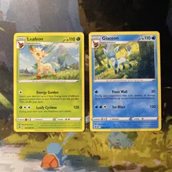 Glaceon & Leafeon (Astral Radiance 13 & 38) non-holo rare Pokemon cards - Image 1