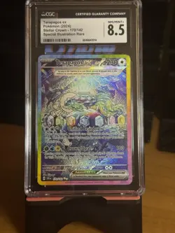 Pokemon TCG Terapagos EX Stellar Crown Holo Secret Rare Card CGC 8.5 SAR 170/142 - Image 1
