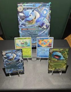 Pokemon 151 Blooming Waters Premium Collection 5 Promo Cards Jumbo Blastoise - Image 1